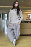 Conrad Batwing Ruffle Cuff Knit Oatmeal